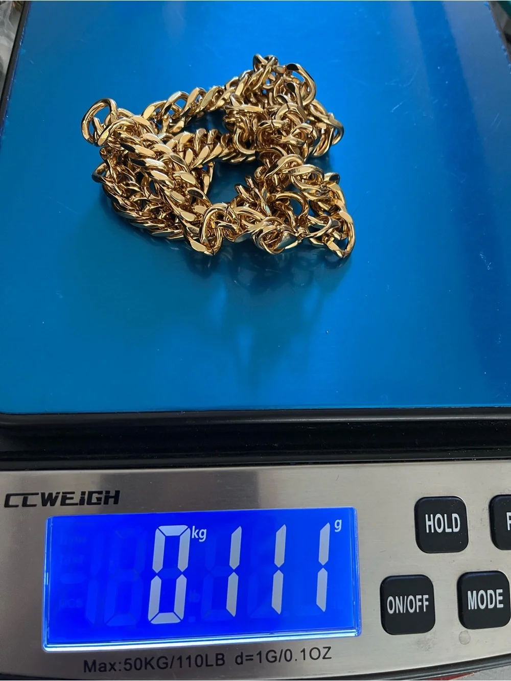 Men's 24”, Gold over Stainless Curb Chain Necklace